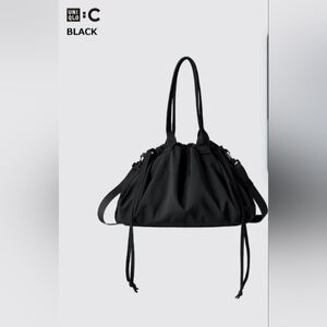 Uniqlo Black  Draw String Bag With Inner Pockets-NWT